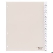 Durable 683319 Kunststoffregister, Überbreite, 20-teilig, transparent