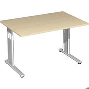 Geramöbel Schreibtisch Lissabon, 1200x800x680-820 mm, Ahorn/Silber S-617102-AH/SI