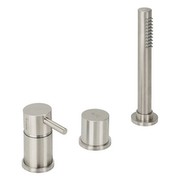 Herzbach Design iX Fünfloch Wannenbatterie f. Fliesen- oder Wannenrandmontage mit Auslauf Edelstahl Herzbach Design iX Fünfloch Wannenbatterie f. Fliesen- oder Wannenrandmontage mit Auslauf Edelstahl