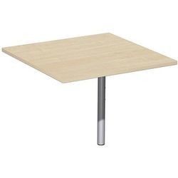 Geramöbel Volleckplatte Lissabon m. Stützfuß, 800x800x680-820 mm, Ahorn/Silber S-617008-AH/SI
