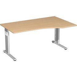 Geramöbel PC-Schreibtisch Lissabon rechts, 1800x1000x720 mm, Buche/Silber S-618305-BU/SI Geramöbel PC-Schreibtisch Lissabon rechts, 1800x1000x720 mm, Buche/Silber S-618305-BU/SI