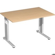 Geramöbel Schreibtisch Lissabon, 1200x800x680-820 mm, Buche/Silber S-617102-BU/SI