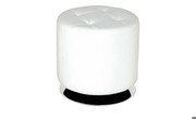 Haku Hocker Textilleder Kunstleder chrom weiß rund 360° drehbar
