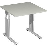 Geramöbel Schreibtisch Lissabon, 800x800x680-820 mm, Lichtgrau/Silber S-617101-LG/SI