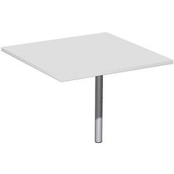 Geramöbel Volleckplatte Lissabon m. Stützfuß, 800x800x680-820 mm, Lichtgrau/Silber S-617008-LG/SI