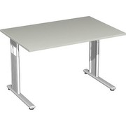 Geramöbel Schreibtisch Lissabon, 1200x800x680-820 mm, Lichtgrau/Silber S-617102-LG/SI