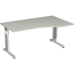 Geramöbel PC-Schreibtisch Lissabon rechts, 1800x1000x720 mm, Lichtgrau/Silber S-618305-LG/SI