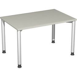 Geramöbel Schreibtisch Stockholm, 1200x800x680-820 mm, Lichtgrau/Weißalu S-555102-LG/WA