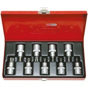 KS TOOLS 1/2" Bit-Stecknuss-Satz für TX-Schrauben mit Stirnlochbohrung, 9-tlg., TB20-TB60 (911.1386)