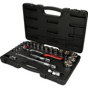 KS TOOLS 1/2" STECKSCHLÜSSEL-SATZ 6-Kant 23tlg. hochglanz-poliert, 72Z-Ratsche