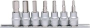 KS TOOLS 3/8" Bit-Stecknuss-Satz für Innensechskant-Schrauben, 7-tlg., 4-12mm (911.3945)