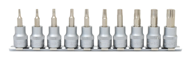 KS TOOLS 3/8" Bit-Stecknuss-Satz für TX-Schrauben, 10-tlg., T10-T55 (911.3935)