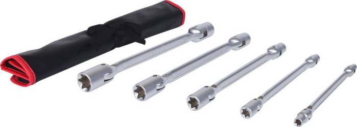 KS TOOLS CLASSIC TX-E-Doppel-Gelenkschlüssel-Satz, 5-tlg., E6xE8-E22xE24 (517.0340)