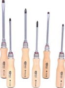 KS TOOLS ERGOTORQUE WOOD Schraubendreher-Satz, 6-tlg., PH + Schlitz (300.1100)