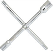 KS TOOLS Sanitärkreuzschlüssel, verchromt, M6 - M12, 3/8" und 1/2", 220 x 220 mm