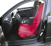 KS TOOLS Sitzschoner, zugelassen für Sitze mit Airbag, schwarz - rot