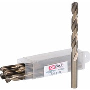 KS TOOLS Spiralbohrer HSS-Co DIN 338 N 10,0mm 5er Pack/ geschliffene Ausf./133mm lang