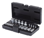 KS TOOLS TX-STECKNUß-UND BIT-STECKNUß-SATZ 21tlg. 1/4"+1/2", im Kunststoffkoffer