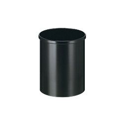 Helit Metall-Papierkorb mit Flammenlöschkopf/H2515095 schwarz Inhalt 15 Liter
