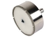 Wolfcraft 1 Diamant-Lochsäge 'Ceramic', Schnitttiefe 25 mm, mit Zentrierbohrer und Schwamm, Ø 68 mm