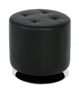Haku Hocker Kunstleder chrom schwarz rund 360° drehbar