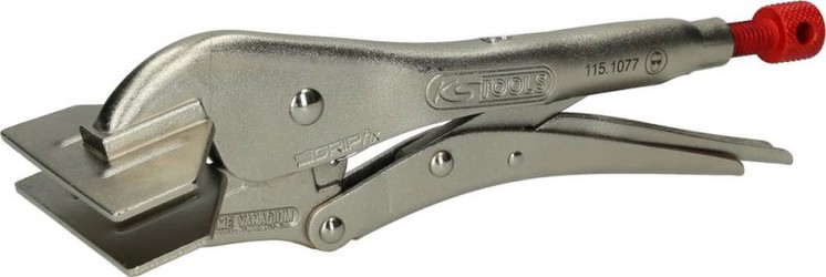 KS TOOLS Schweiß-Gripzange CroMo arretierbar 245mm, Kopf 100mm Backen flach, max.10mm