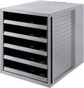 HAN Schrank-Set KARMA, 5 offene Schübe, für C4, 275 x 320 x 330 mm, öko-grau