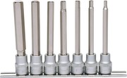 KS TOOLS 3/8" Bit-Stecknuss-Satz für Innensechskant-Schrauben, lang, 7-tlg., 4-12mm (911.1560)