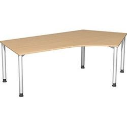 Geramöbel Schreibtisch Stockholm 135° rechts, 2166x1131x680-820 mm, Buche/Weißalu S-555316-BU/WA