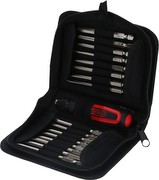 KS TOOLS Bit-Satz mit Schraubend.Griff 17tlg. 90mmL-Bits / E-Form/ in Polyester-Tasche