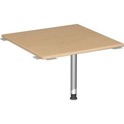 Geramöbel Volleckplatte Stockholm 90° m. Stützfuß, 800x800x680-820 mm, Buche/Weißalu S-555008-BU/WA