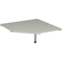 Geramöbel Verkettungsplatte Stockholm fünfeckig, 1225x1225x680-820 mm, Lichtgrau/Weißalu