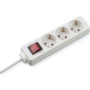 BACHMANN 3-fach Steckdosenleiste mit Schalter weiss