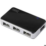 DIGITUS USB2.0 Hub 4-port 4xUSB A Buchse 1xUSB B mini Buchse inkl. Netzteil und USB Anschlusskabel