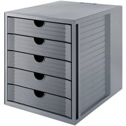 HAN 14508-18 Systembox Karma, 5 geschlossene Schübe für C4, 275 x 320 x 330 mm, öko-grau