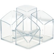 HAN 17450-23 Schreibtisch-Köcher Scala, mit 4 Fächern, 125 x 100 x 125 mm, transparent-klar