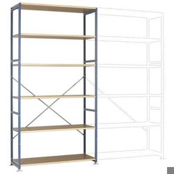 Manuflex PLANOFLEX Grundregal 6 Fachböden RAL5007, RP1328.5007
