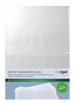 Sigel SM181 Doppel-Transparenthüllen für A5, 10 Stück Kunststoff, transparent