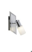 Trio-Leuchten LED-Spot Aluminium gebürstet/chrom, Glas weiß gewischt, inklusiv 1x 5W LED, Schalter