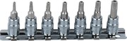 KS Tools 918.1460 1/4 Zoll Chrome Plus Bit-Stecknuss-Satz für TX-Schrauben mit Bohrung, 7-teilig