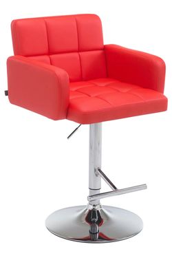 CleverFurn Barhocker drehbar ''Los Angeles'' in Rot / Chrom 1010505