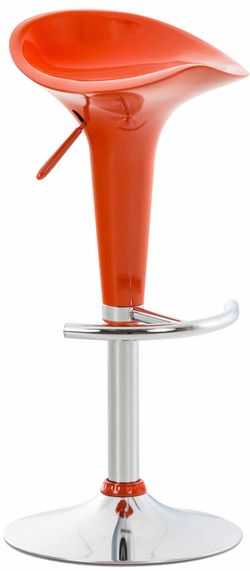 CleverFurn Barhocker dreh- und höhenverstellbar ''Saddle'' in Orange / Chrom 1015909