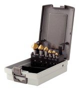 KS Tools 336.0466 HSS TiN Kegel- und Entgratsenker-Satz 90° in Kunststoffkassette, 6-teilig
