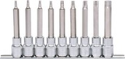 KS Tools 918.1317 1/2 Zoll Chrome Plus Bit-Stecknuss-Satz für TX-Schrauben, lang, 9-teilig, T20-T60