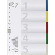 DURABLE Hunke & Jochheim Register Blanko A4 5-farbig 5Bl farbige Hartfolie 673027