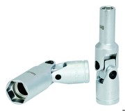 KS Tools 500.7304 3/8 Zoll Glühkerzen-Gelenknüsse, kurz, L-75 mm, 12 mm