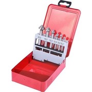 KS Tools 336.0406 HSS Kegel- und Entgratsenker-Satz 90° in Stahlblechkassette, 6-teilig, 6.3-20.5 mm