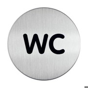 Durable 490723 Türschild Picto rund, WC, 83 mm, metallic silber
