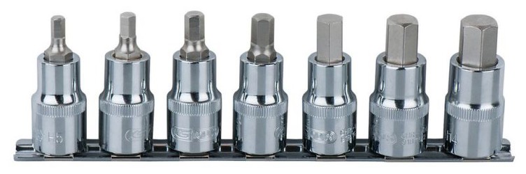 KS Tools 918.1335 1/2 Zoll Chrome Plus Bit-Stecknuss-Satz für Innensechskant-Schrauben, kurz