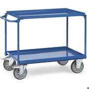 Fetra Tischwagen mit Wannen 400 kg, mit 2 Blechwannen, Griff waagerecht